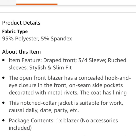 Gray, Ruched Blazer-Size Small - Picture 5 of 11